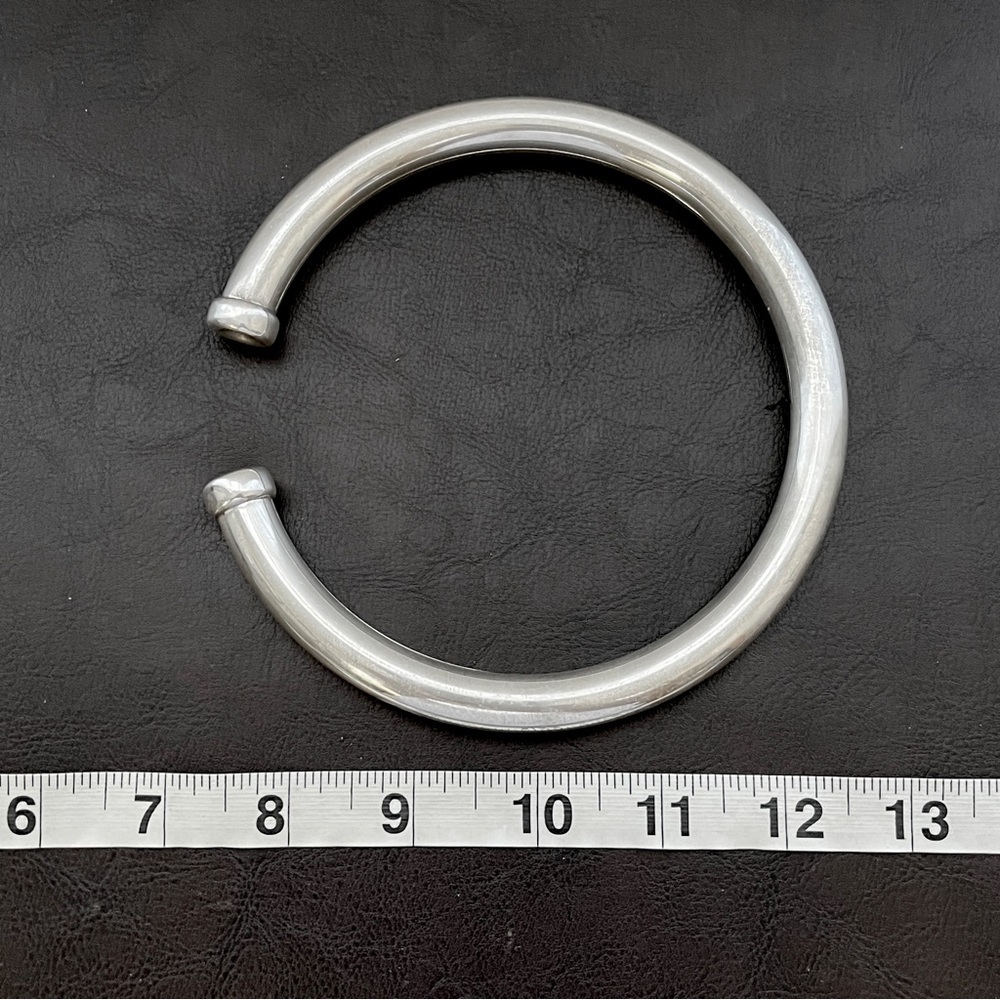Vintage sterling silver thick torque choker necklace - Picture 12 of 13